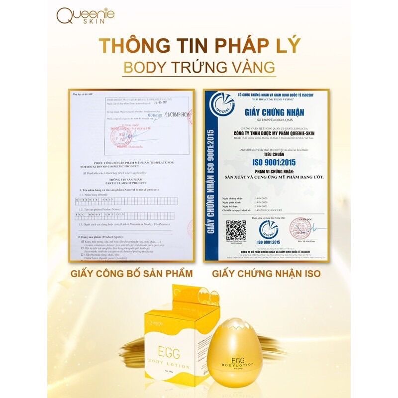 Kem Body trứng vàng MẬT NGHỆ Queeni
