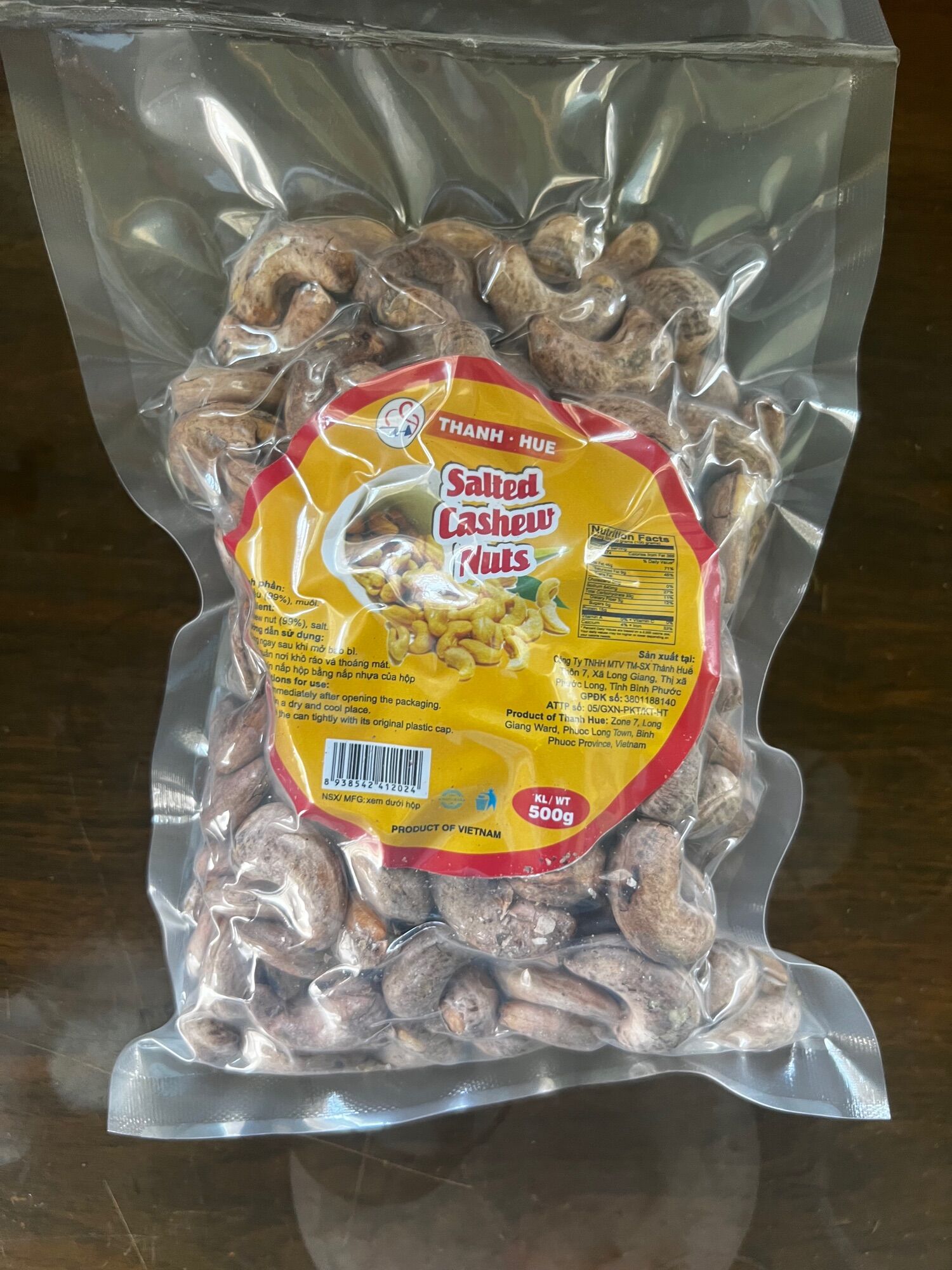 [HOTSALE] [FreeShip] cashew salt pack with coconut shell zip bag 500gr cashew nut