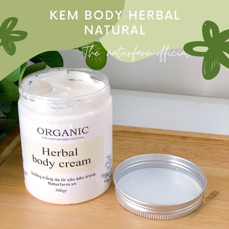 Kem body trắng da Herbal Natural 300GR [ SIÊU TRẮNG ] - Cửa hàng làm đẹp thiên nhiên handmade