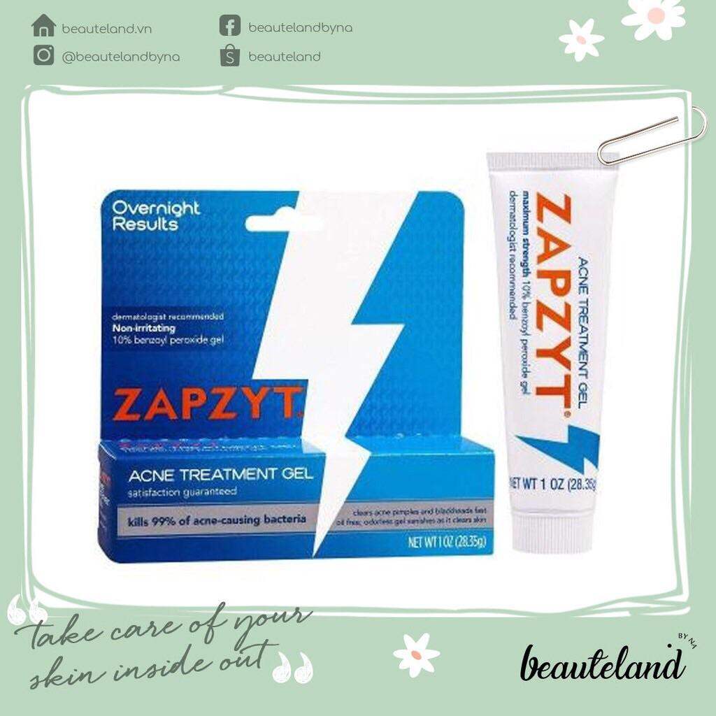 Gel chấm mụn Zapzyt Acne Treatment 10% Benzoyl Peroxide