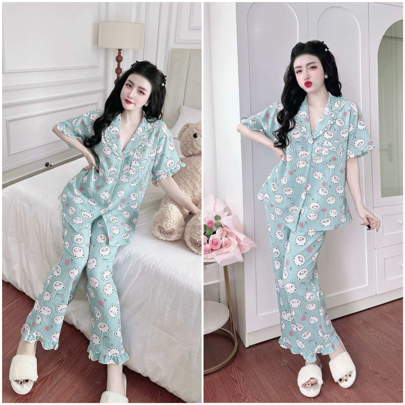 Đồ bộ Đũi Xốp Form chuẩn Bigsize 55-100kg - Chất mát