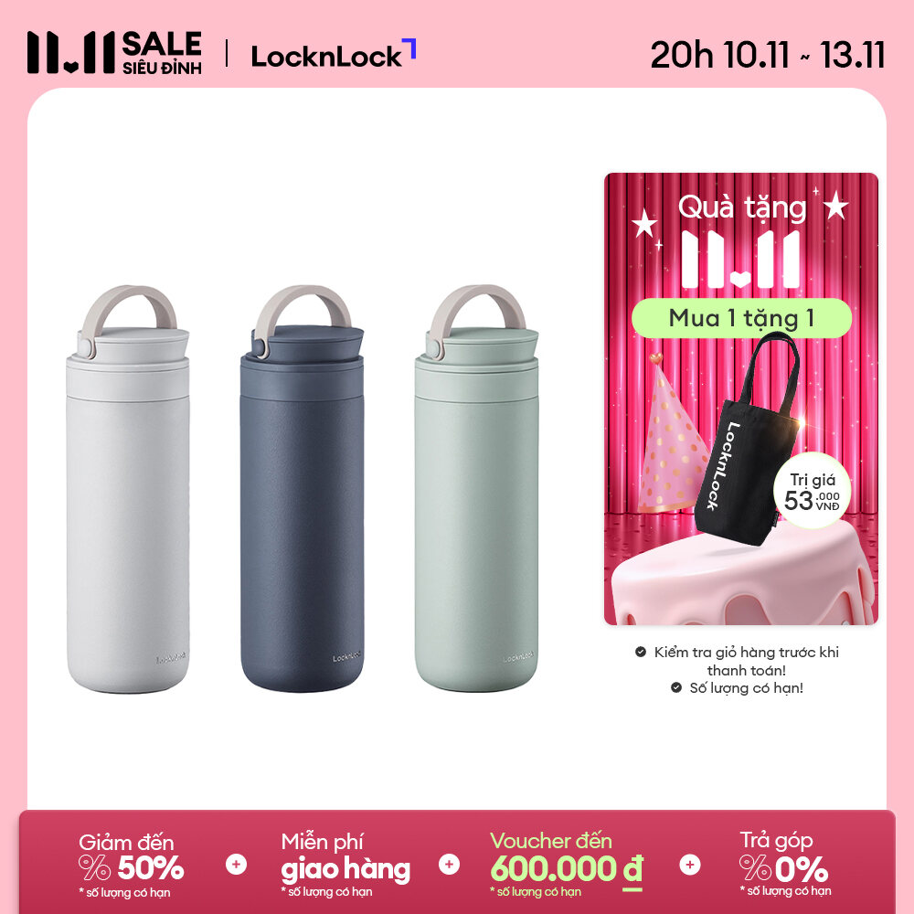 Bình giữ nhiệt Lock&Lock Metro Two Way 475ml - LHC4274 (3 màu)- Có quai cầm - giữ nhiệt 8 tiếng - mi