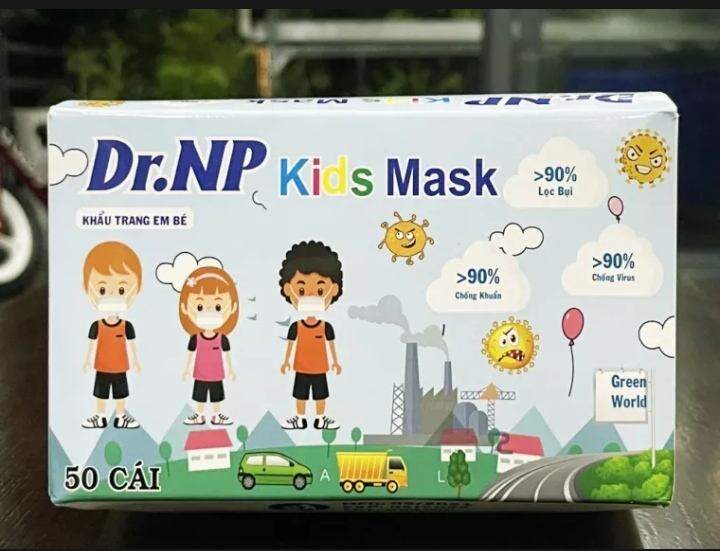 Khẩu trang y tế trẻ em Dr. NP. Hộp 50 cái màu trắng