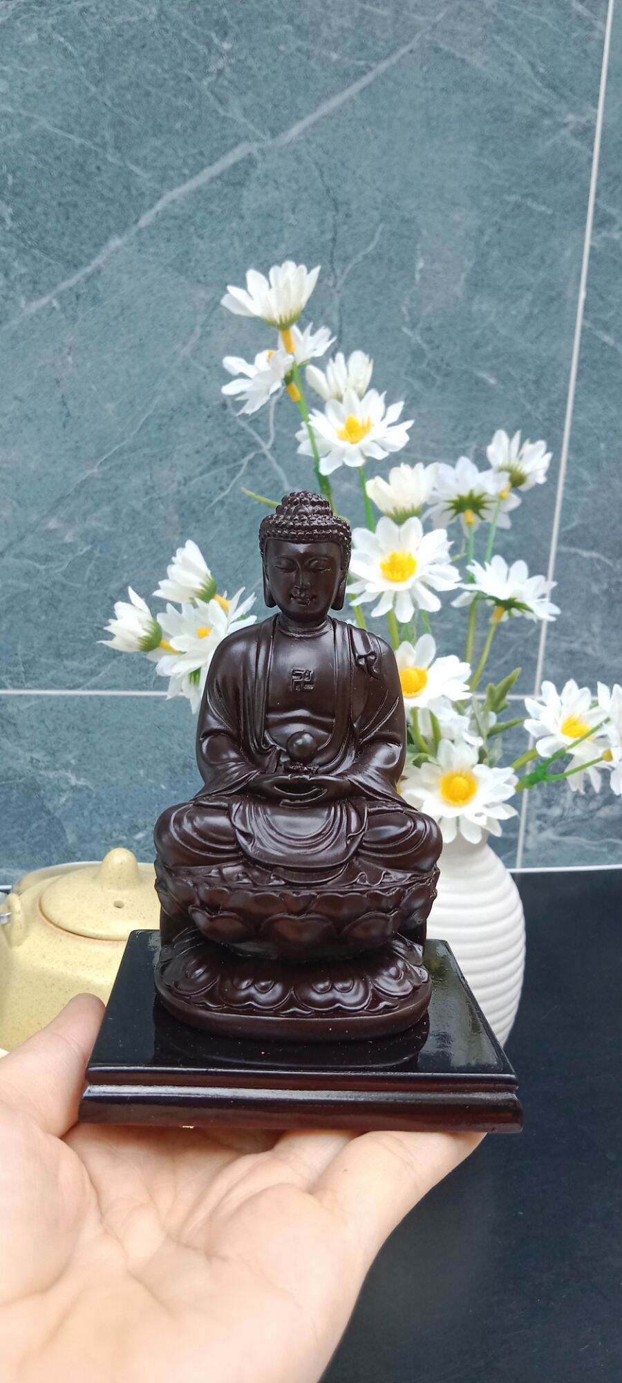 Tượng Phật A Di Đà Đế Gỗ Cao 11cm