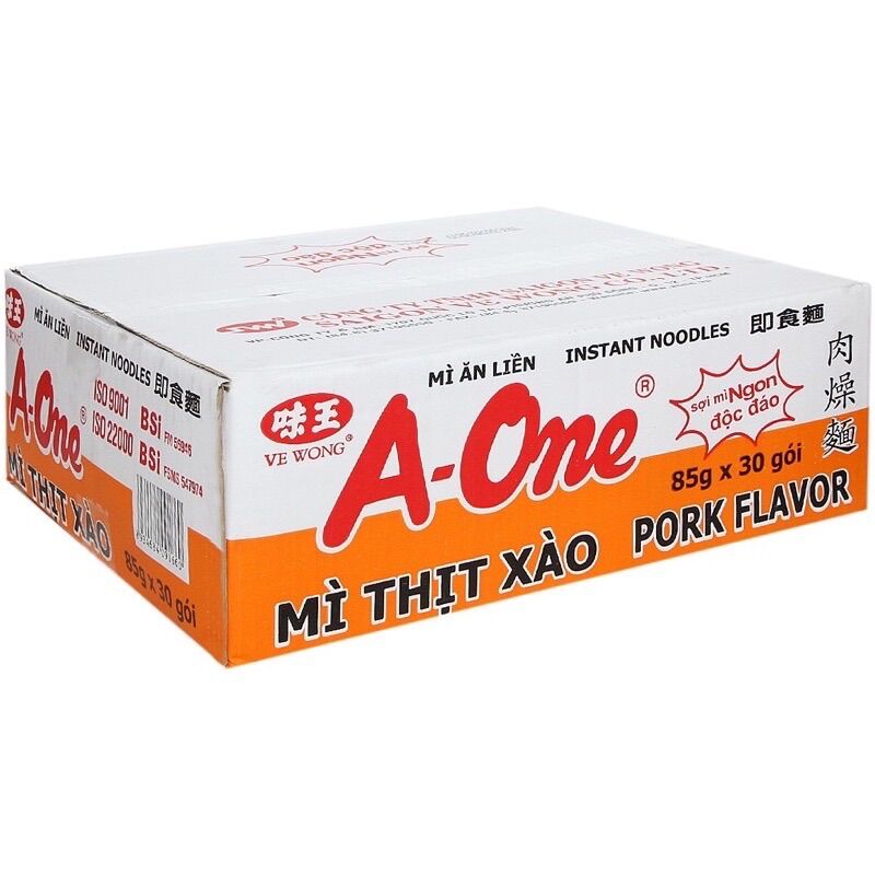 Thùng mì A-One thịt xào 30 gói x 85g