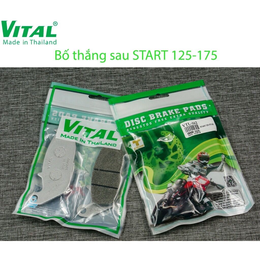 Bố thắng đĩa sau START 125/ 175, GPX Demon 150/ 250 hiệu Vital - Má phanh xe máy, bố thắng đĩa VITAL Thái Lan chính hãng