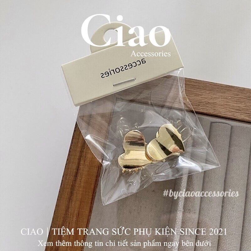 Set 2 kẹp tóc, phụ kiện tóc thiết kế hoạ tiết sang trọng mã 27 Ciao