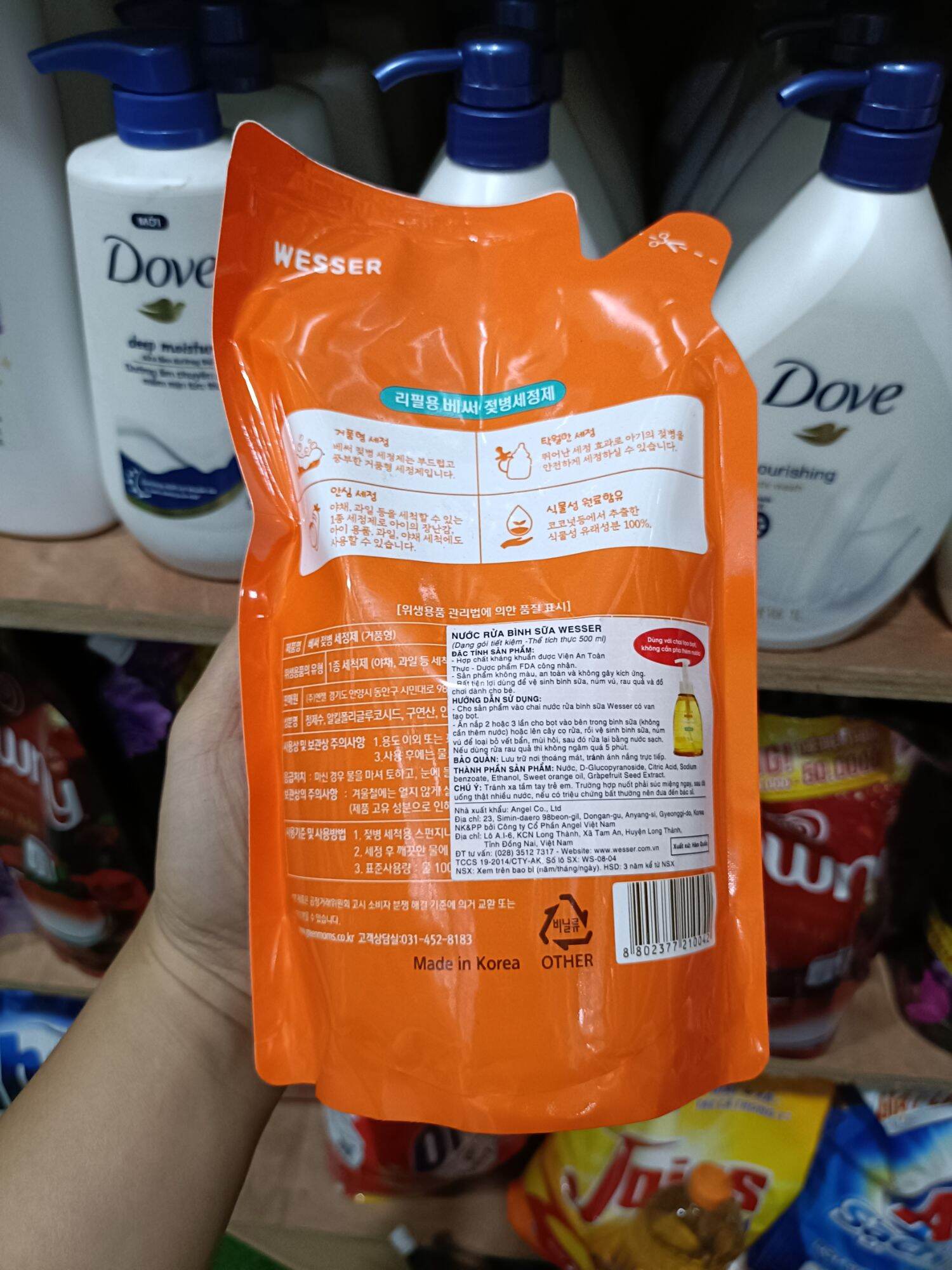 NƯỚC RỬA BÌNH SỮA WESSER 500ml