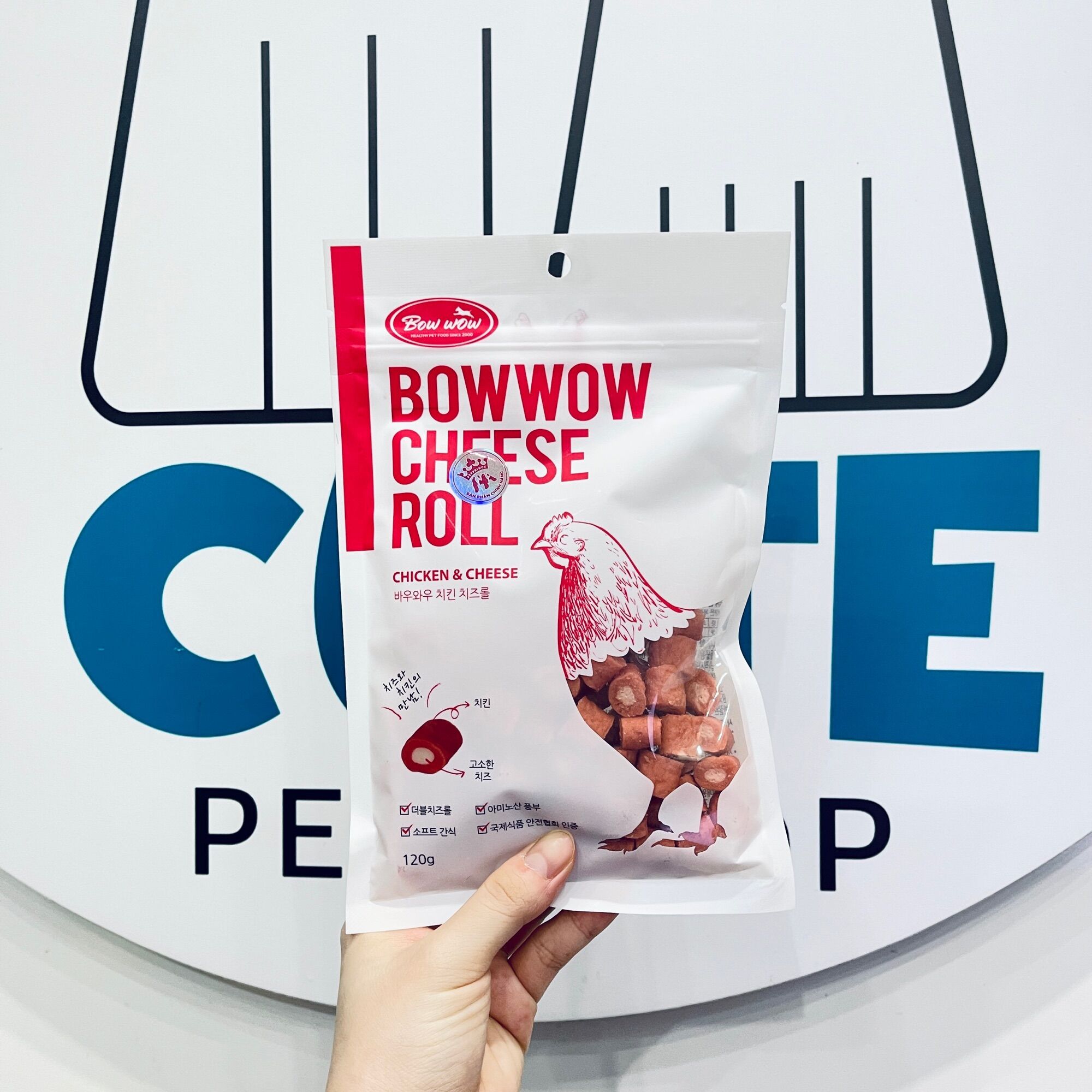 Phô mai cuộn thịt gà Bowwow 120g