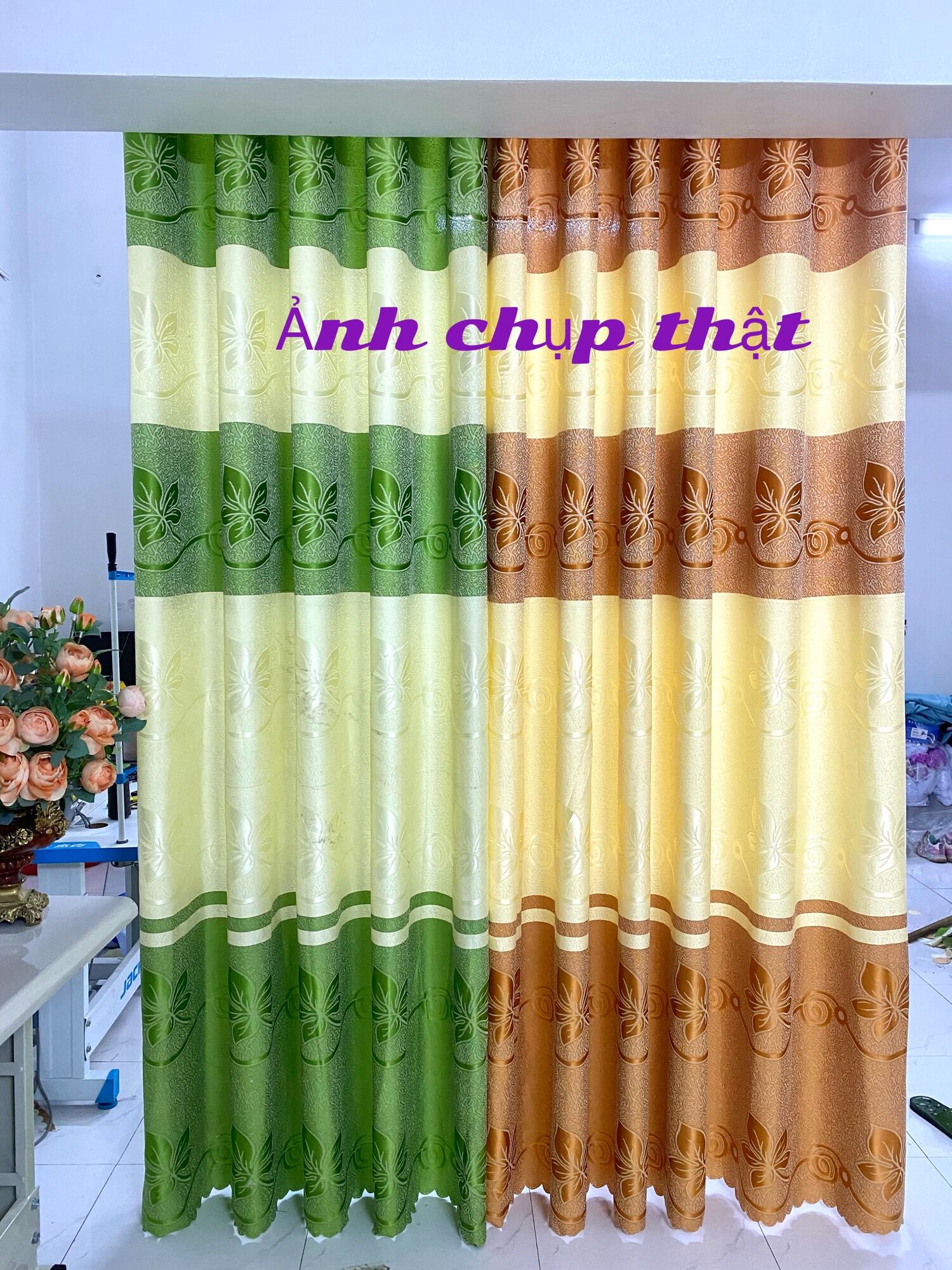 Rèm gấm chiếc lá cô đơn, rèm cửa chính, cửa sổ, Rèm ngăn phòng, ngăn giường,cản sáng, siêu đẹp