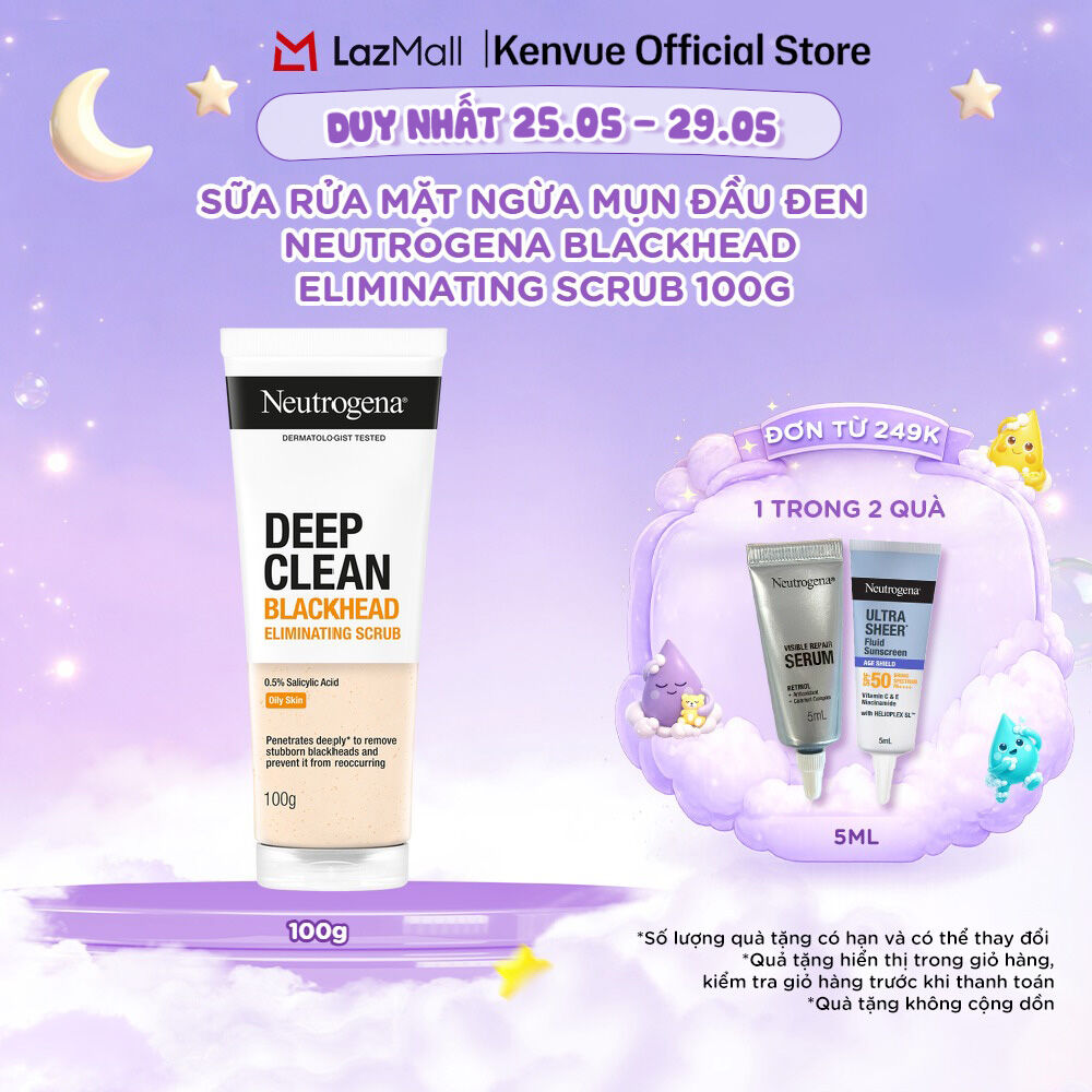 Sữa rửa mặt Ngừa Mụn Đầu Đen Neutrogena Blackhead Eliminating Scrub 100g