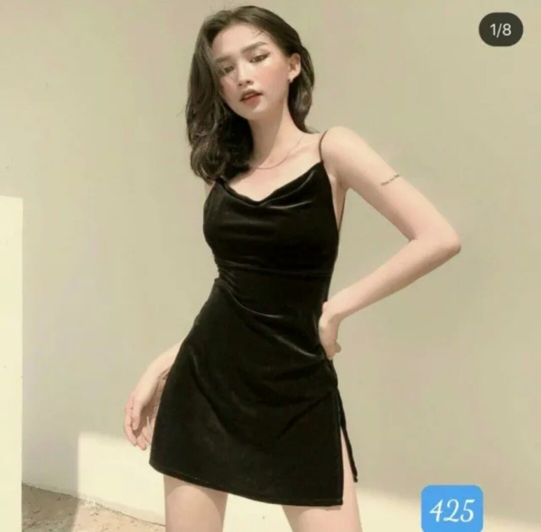 Velvet lace up dress