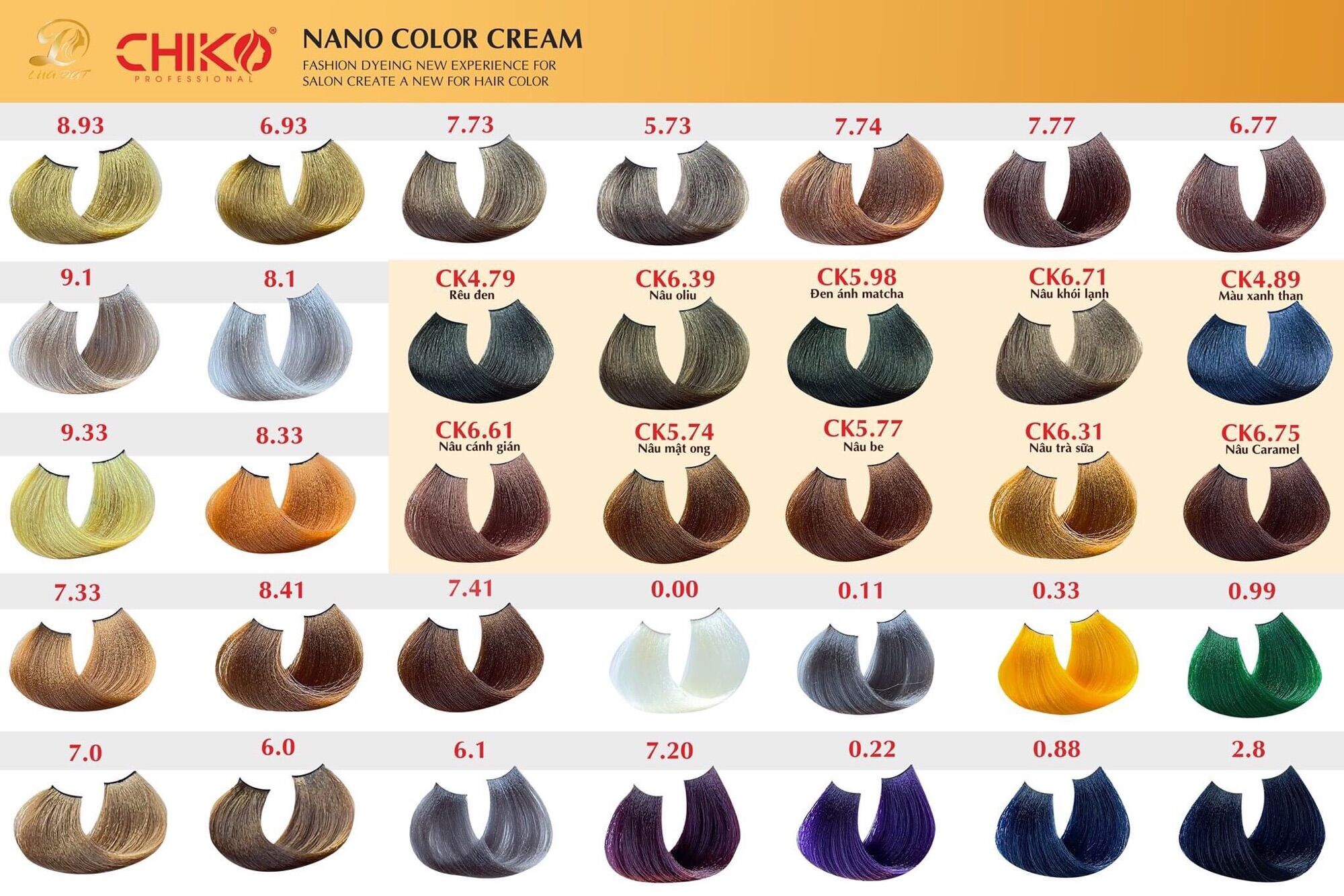 [Giá sỉ]Thuốc nhuộm tóc CHIKO màu thời trang không tẩy tóc (k kèm oxy + Gang tay)