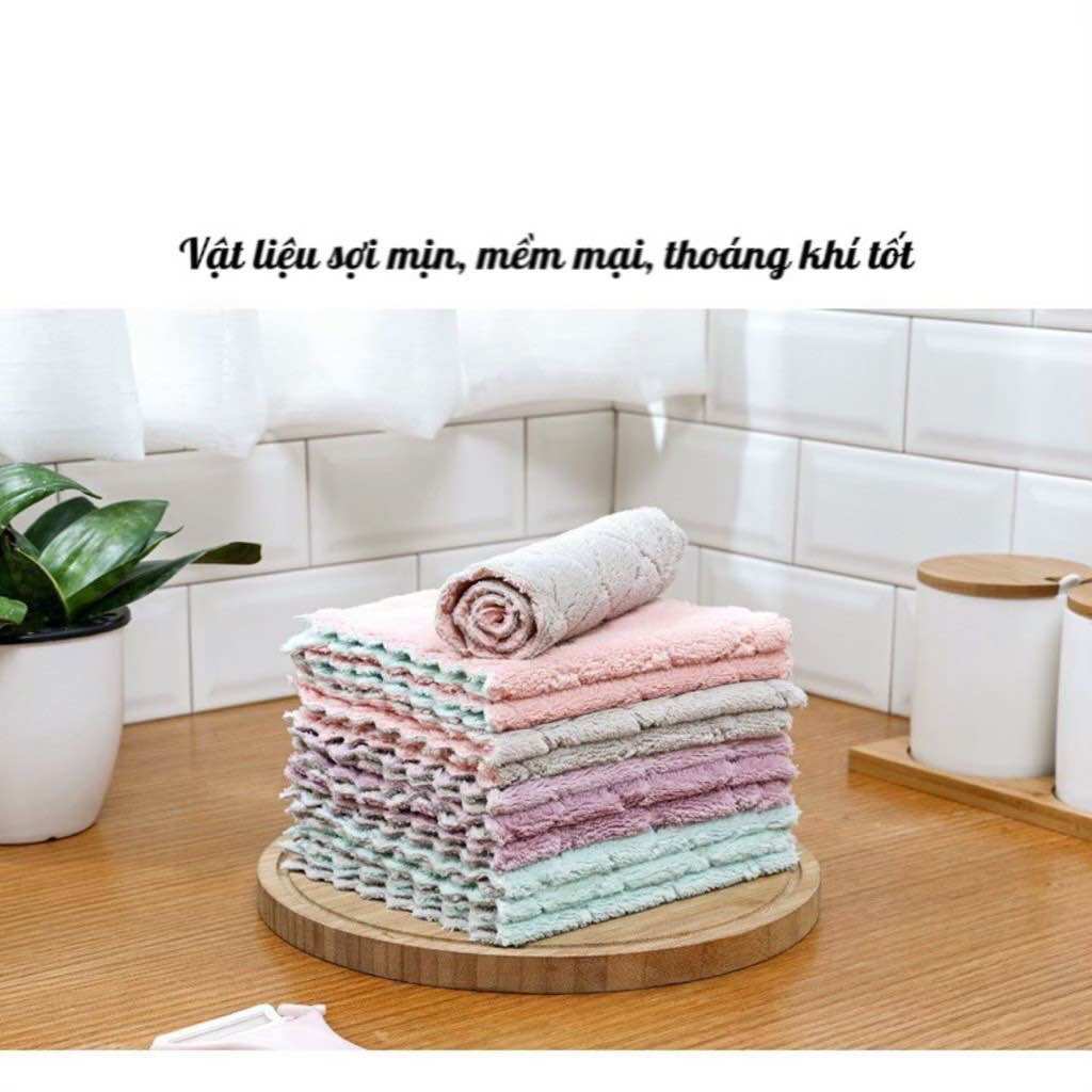 Set 10 Khăn lau bếp đa năng 2 mặt siêu thấm nước