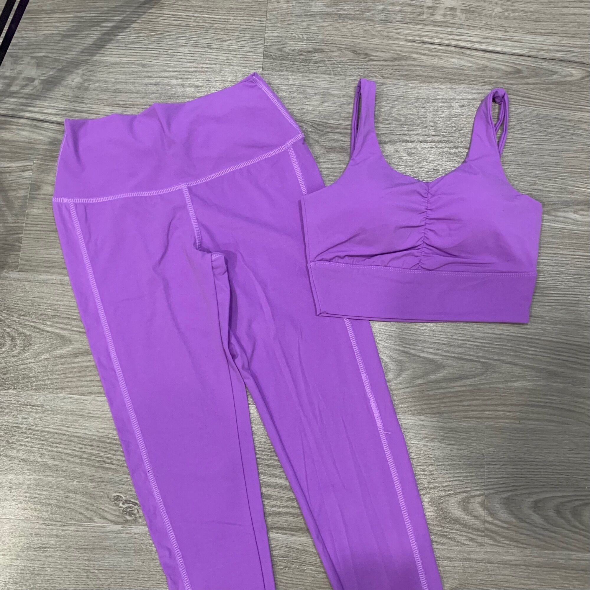 Bộ Đồ Tập Gym Yoga Nữ Thắt Nơ Chất Thun Lạnh Co Giãn Tốt