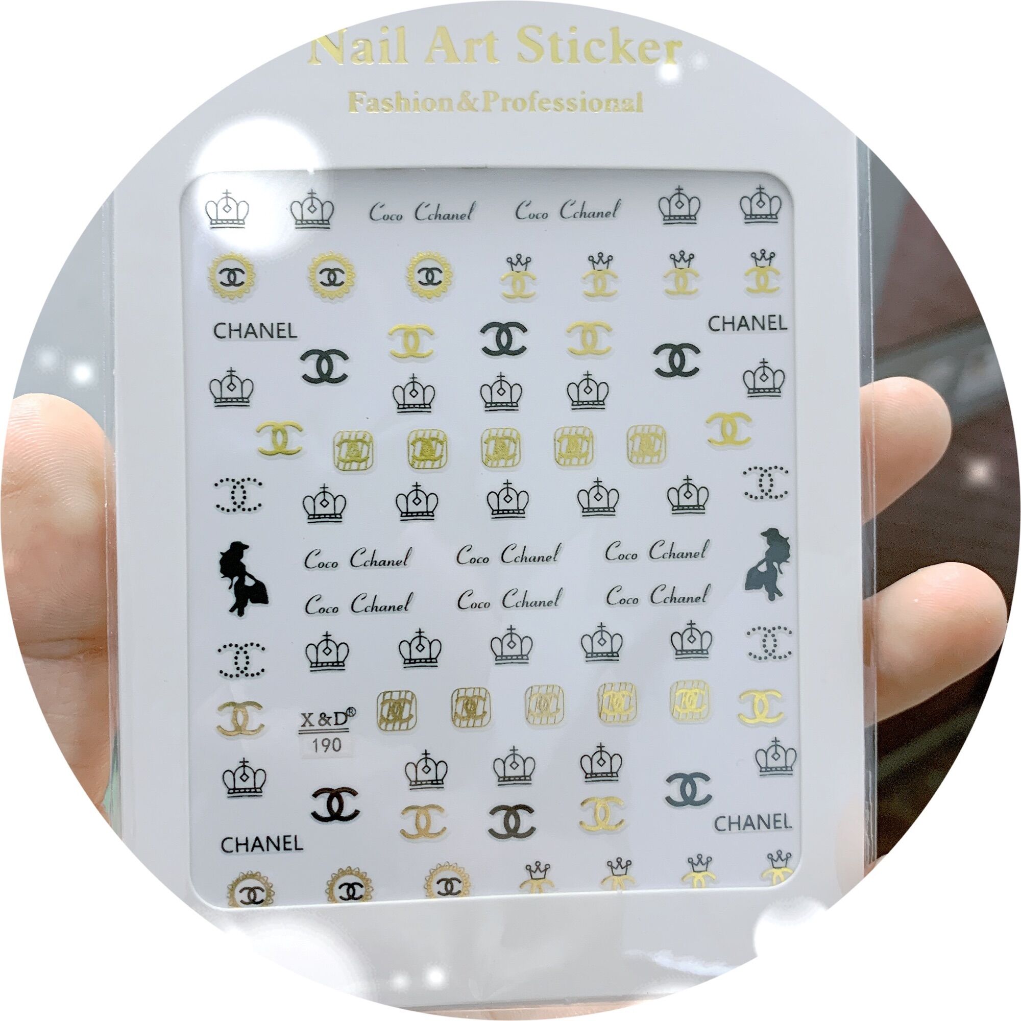 Sticker chanel dán móng giá rẻ (LanChiNail)