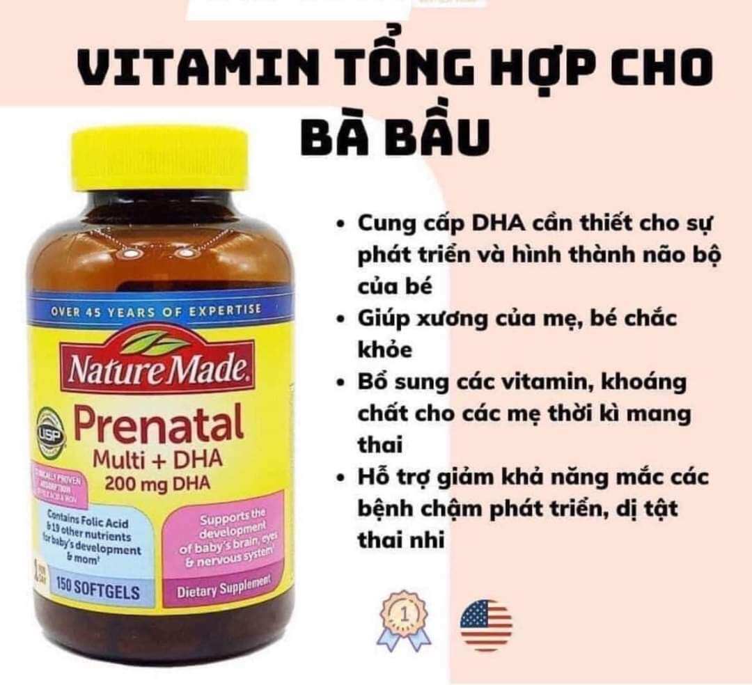 Bổ Bầu  DHA Prenatal của Mỹ 150