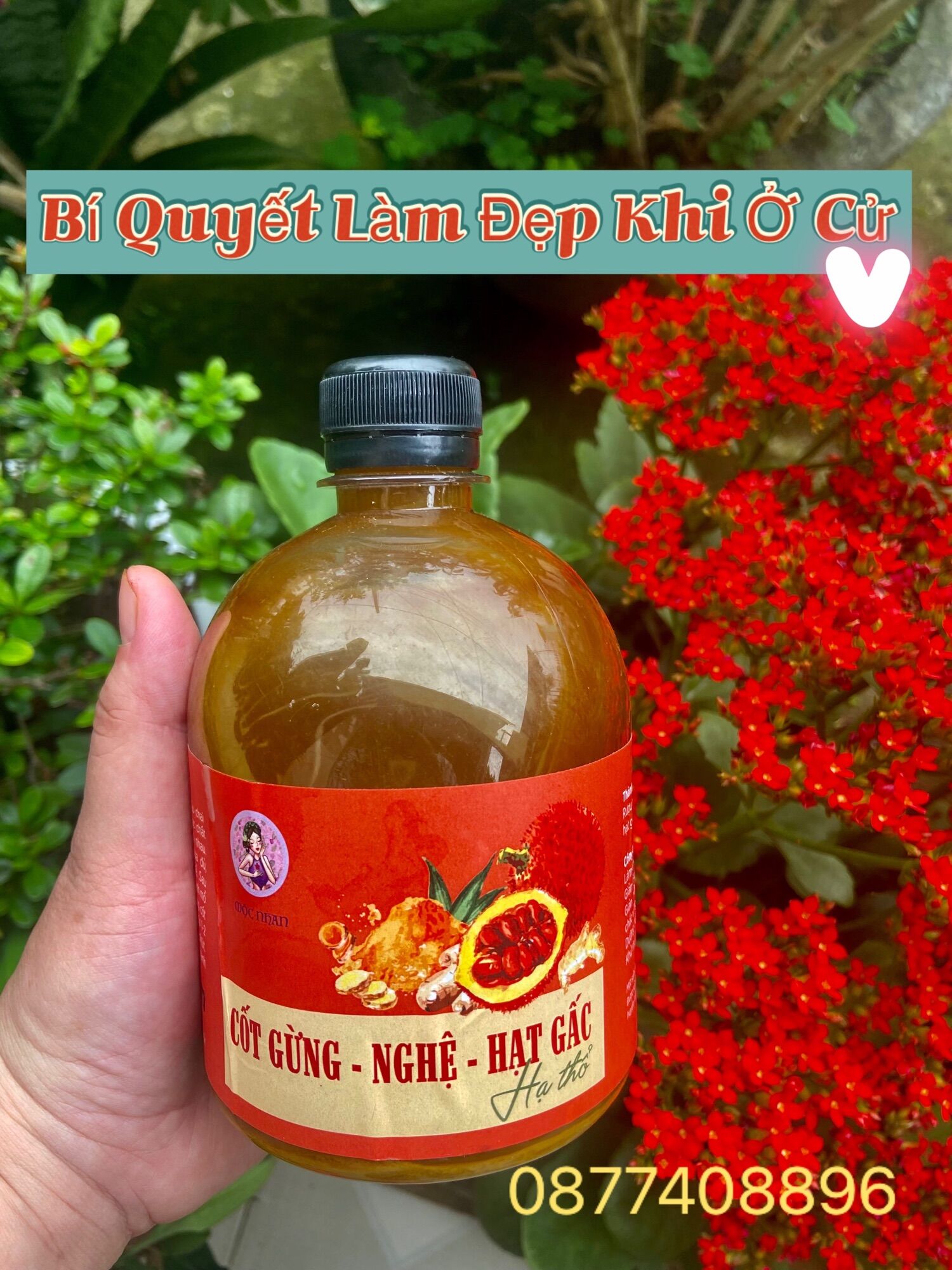 [Chính Hãng] Cốt Gừng Nghệ Gấc Hạ Thổ Sáng Da,Mờ Nám Săn Chắc Da Sau Sinh Mộc Nhan Natural 500ml