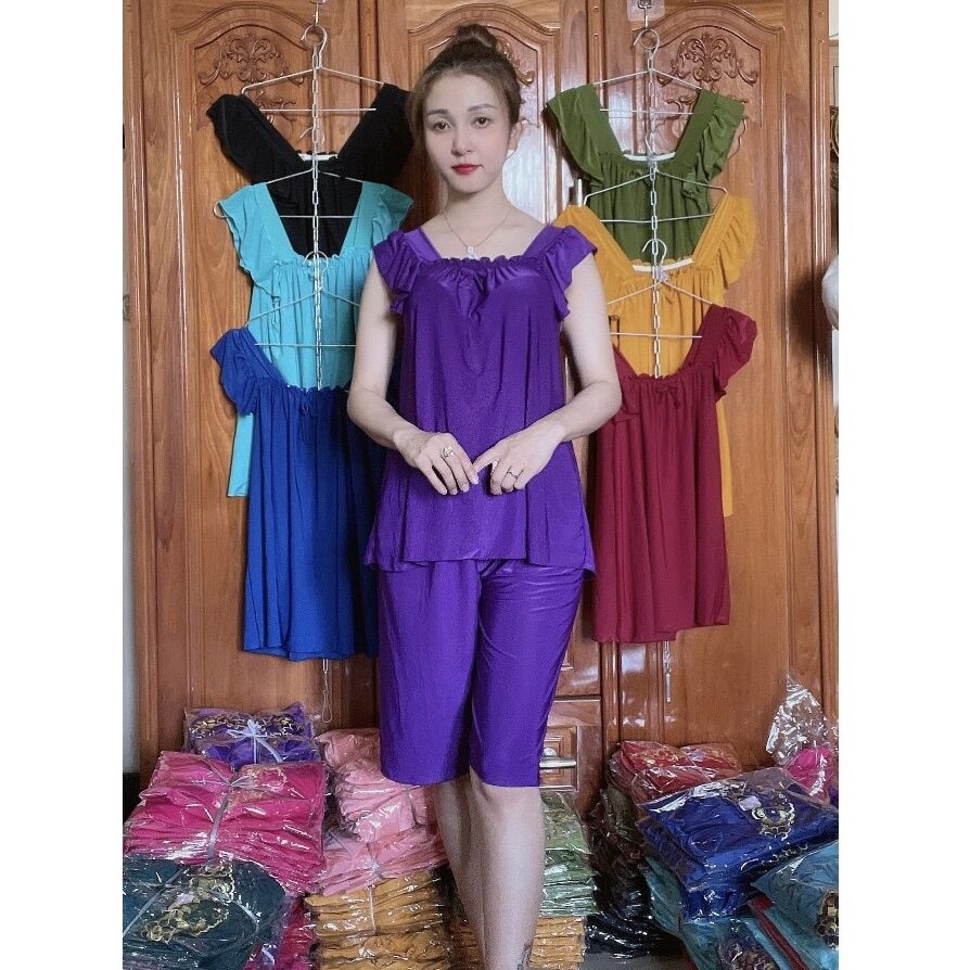 [Có size 45-75kg] Bộ lửng thun lạnh tay cánh tiên