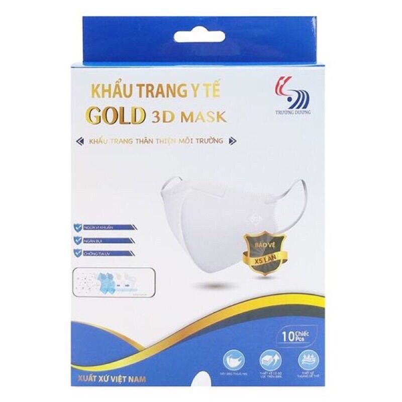 Khẩu trang y tế 3d gold mask người lớn hộp 10 cái