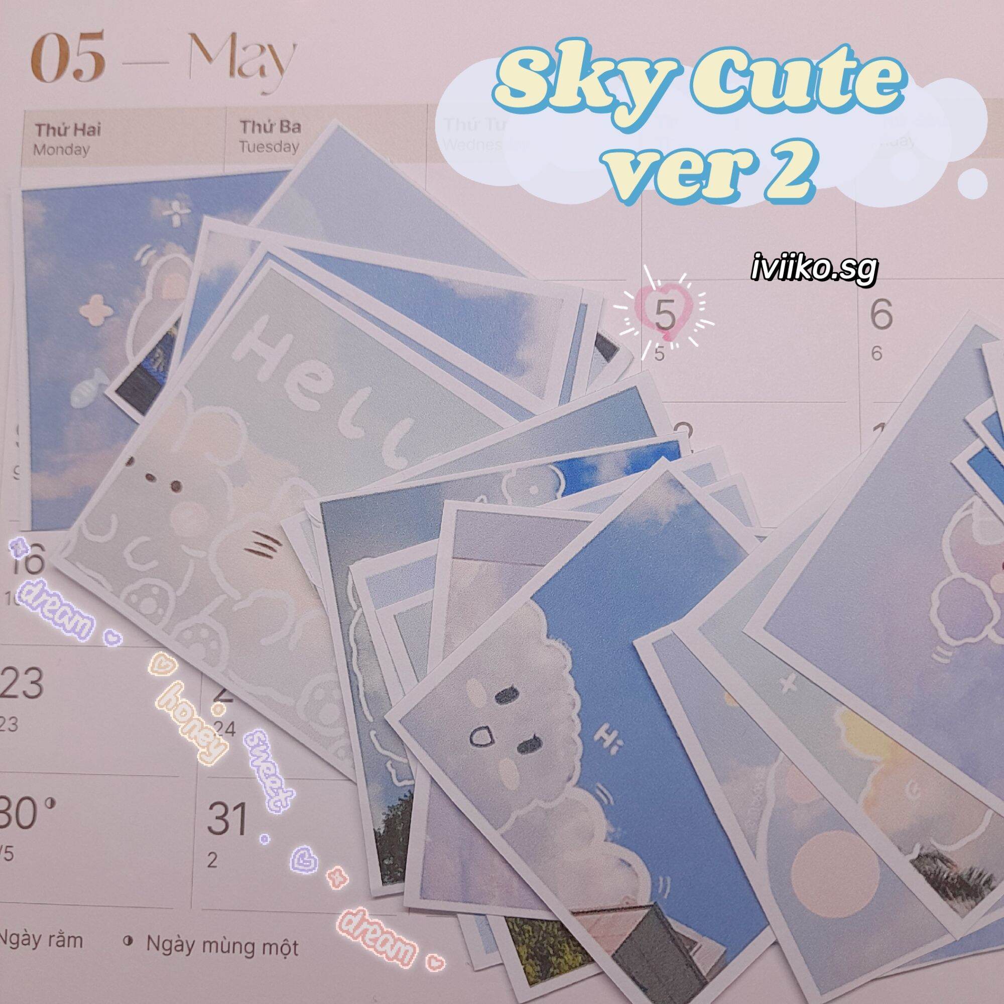 Set 24 sticker sky cute ver 2 | ivi iko