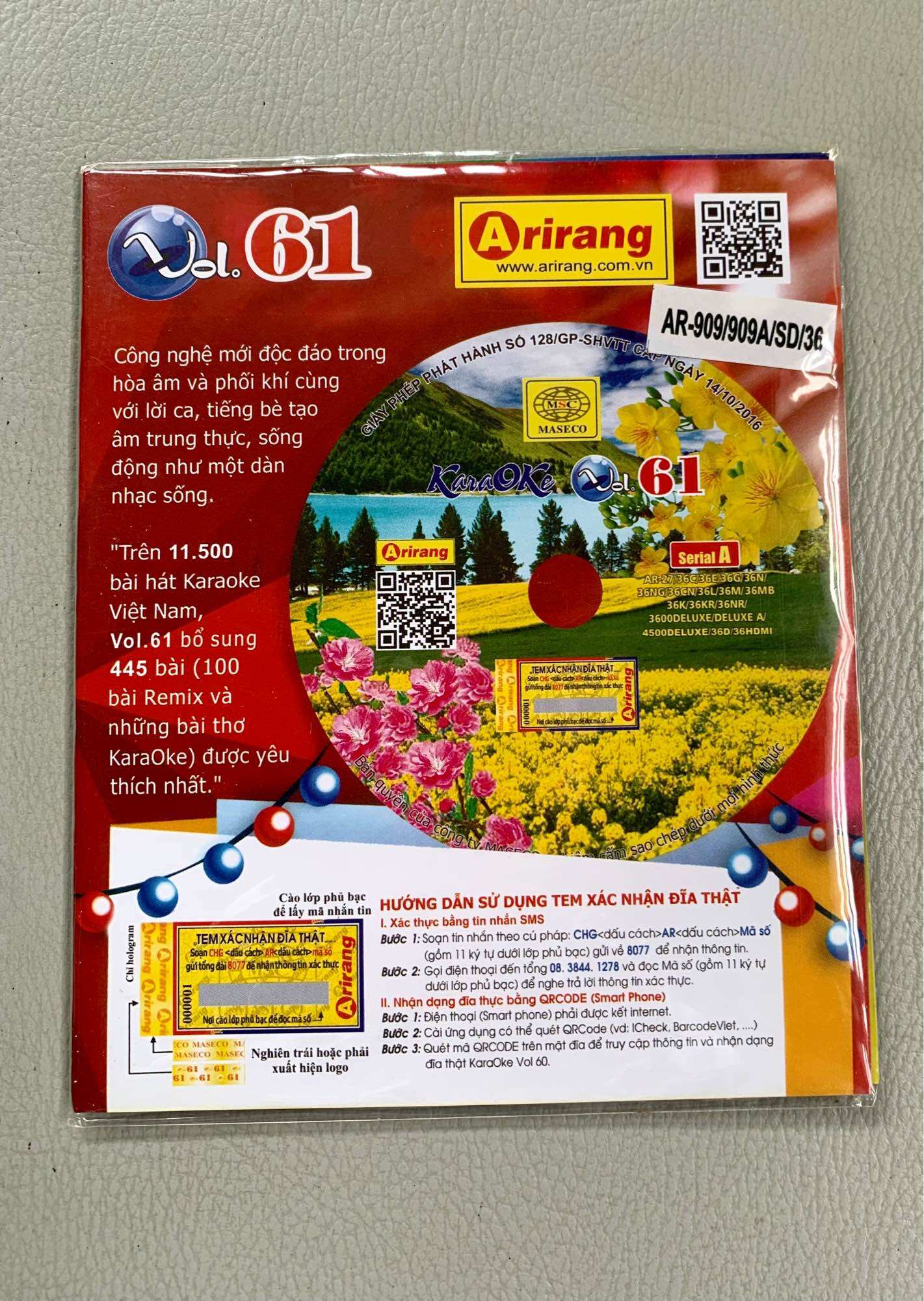 Đĩa Karaoke midi Arirang Vol.61 Serial: A