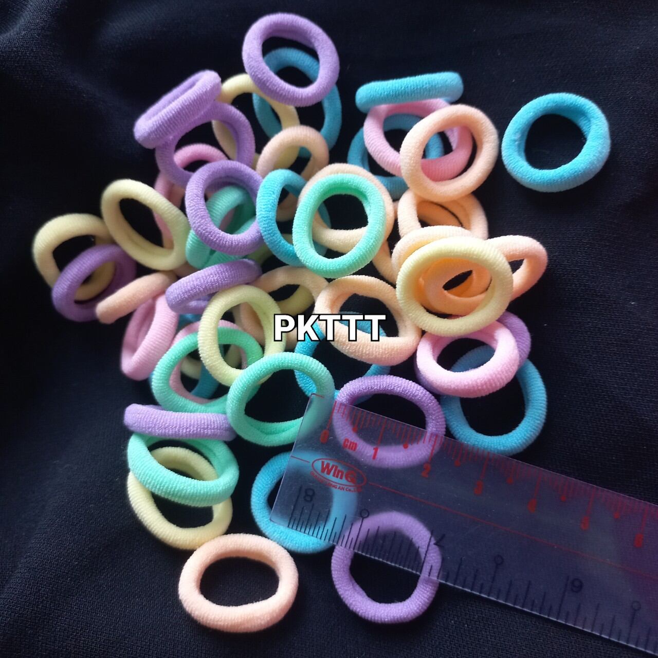 Túi 50 thun cột tóc nhí cho bé tóc ít (2cm)