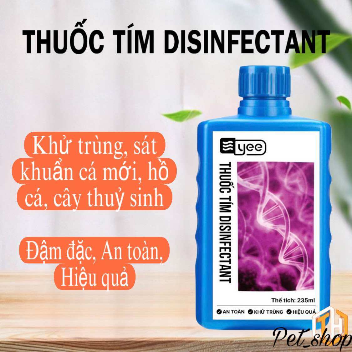 Thuốc tím Disinfectant - khử trùng, sát khuẩn cá mới, hồ cá cảnh, bộ lọc, cây thuỷ sinh