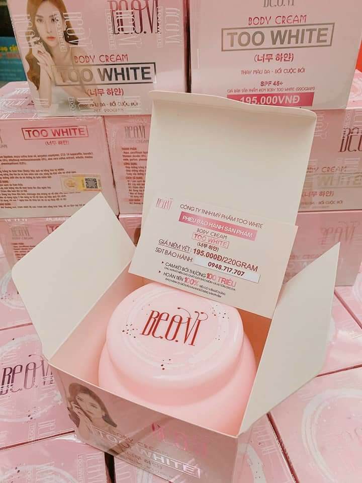 [Hcm]Body Beovi Toowhite Dưỡng Sáng 250Gr [ Chính Hãng ]