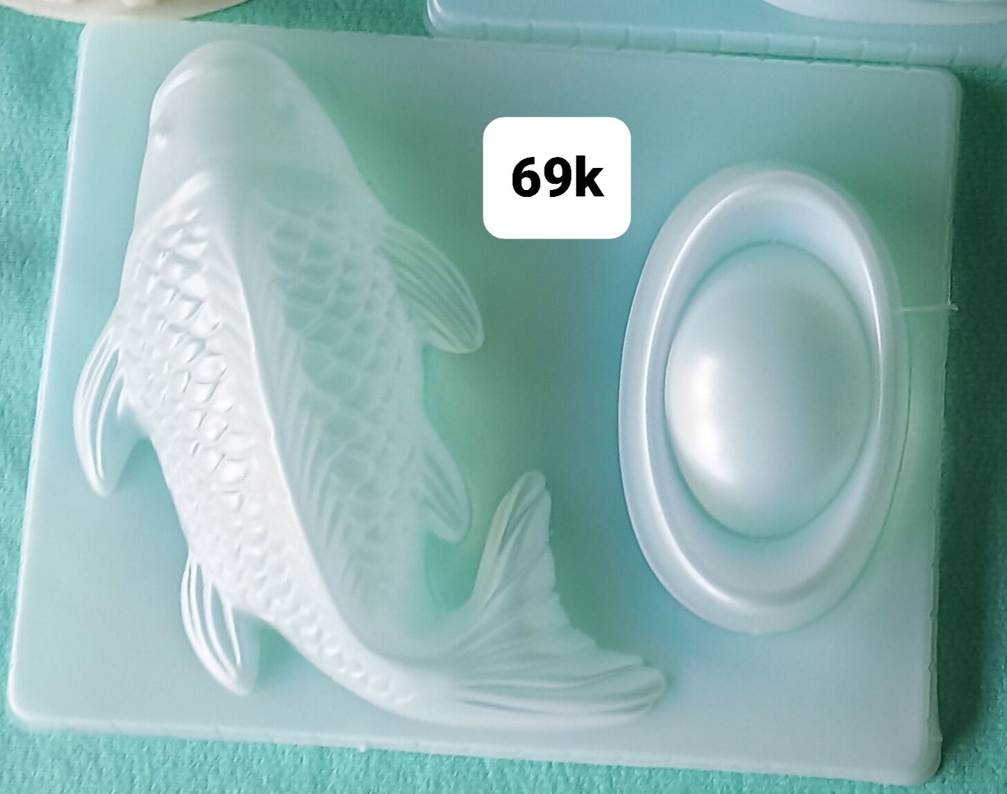 Khuôn rau câu cá chép 23cm thỏi vàng 12cm