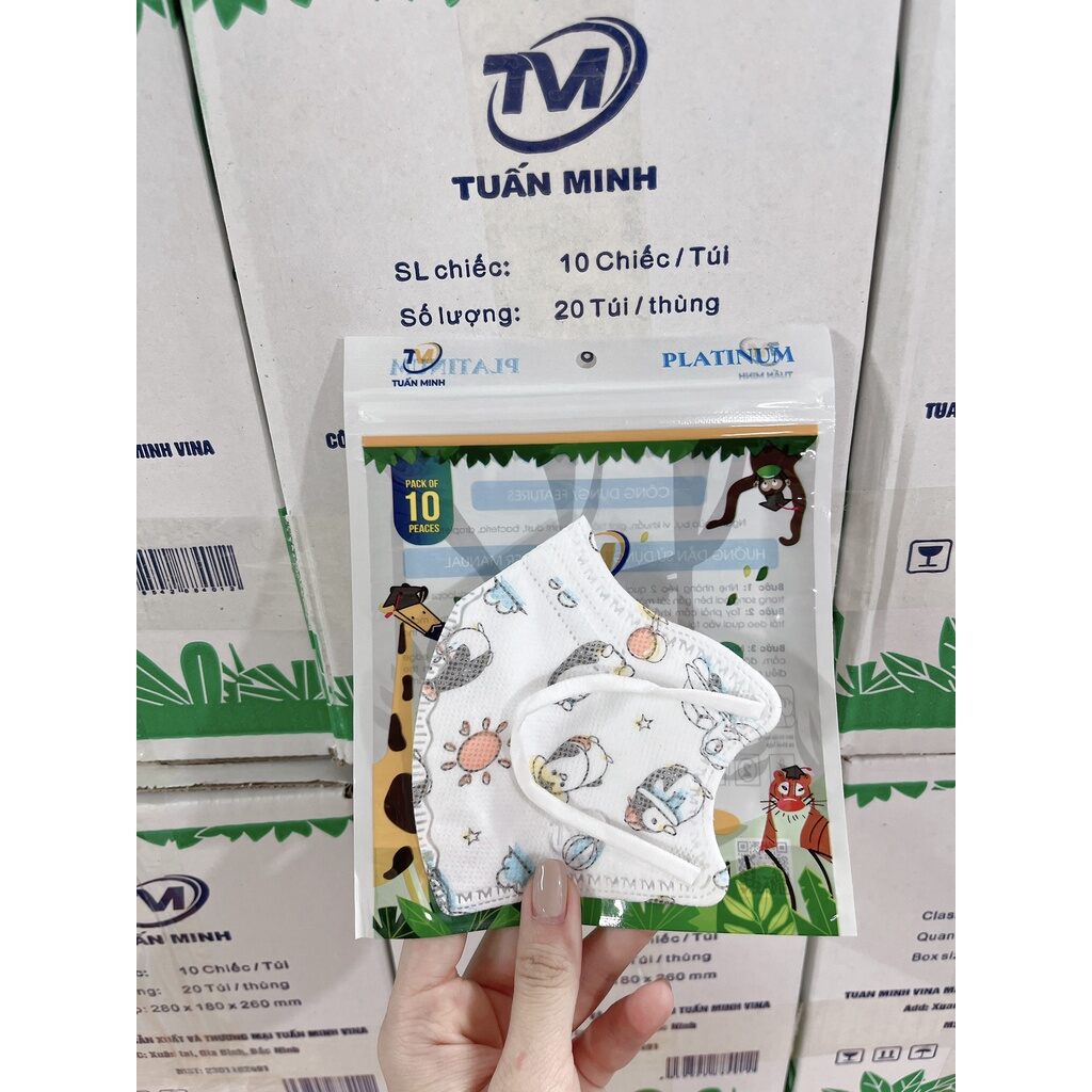 Khẩu trang 6D Tuấn Minh cho bé ( thùng 200 cái)