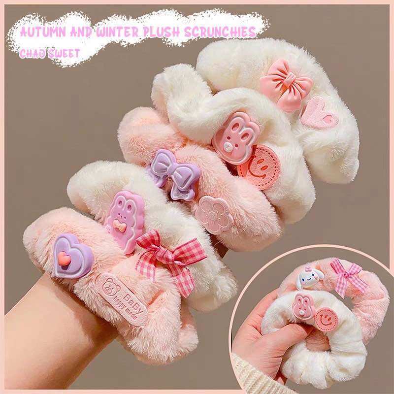 HCM - Dây cột buộc tóc lông nhung mịn dễ thương phong cách Hàn Quốc