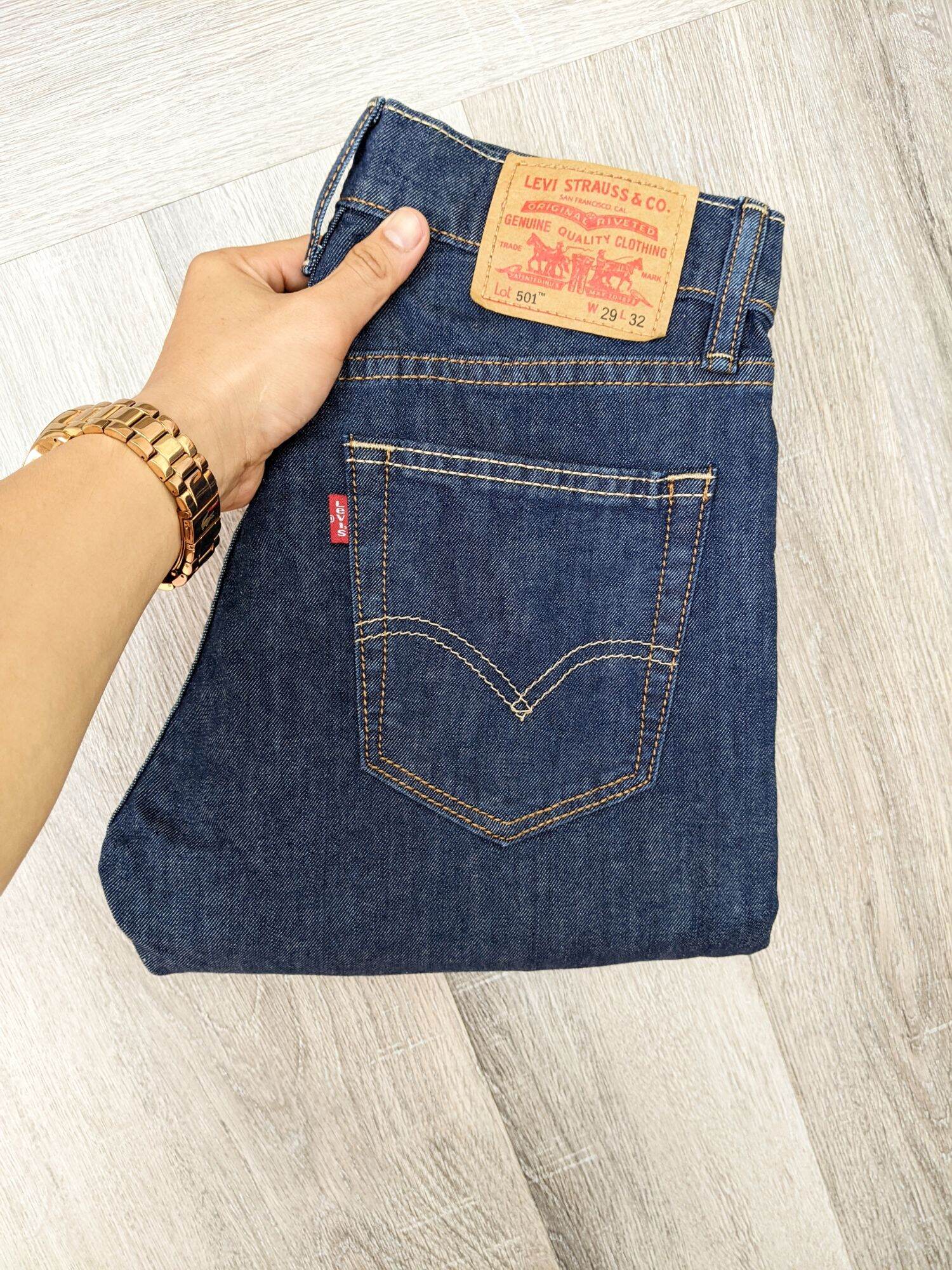 Quần jean levis màu xanh jean siêu đẹp chất có giãn nhẹ form đứng
