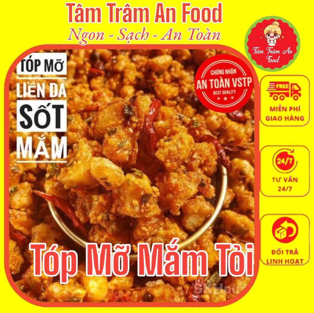 TÓP MỠ MẮM TỎI 150g ( mua 2 hủ tóp mỡ, tặng chai ớt rim)