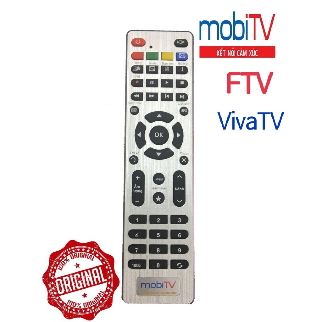 Remote điều khiển MobiTV dùng chung được cho tất cả các dòng đầu thu truyền hình An Viên AVG / FTV / VivaTV / Mobi TV