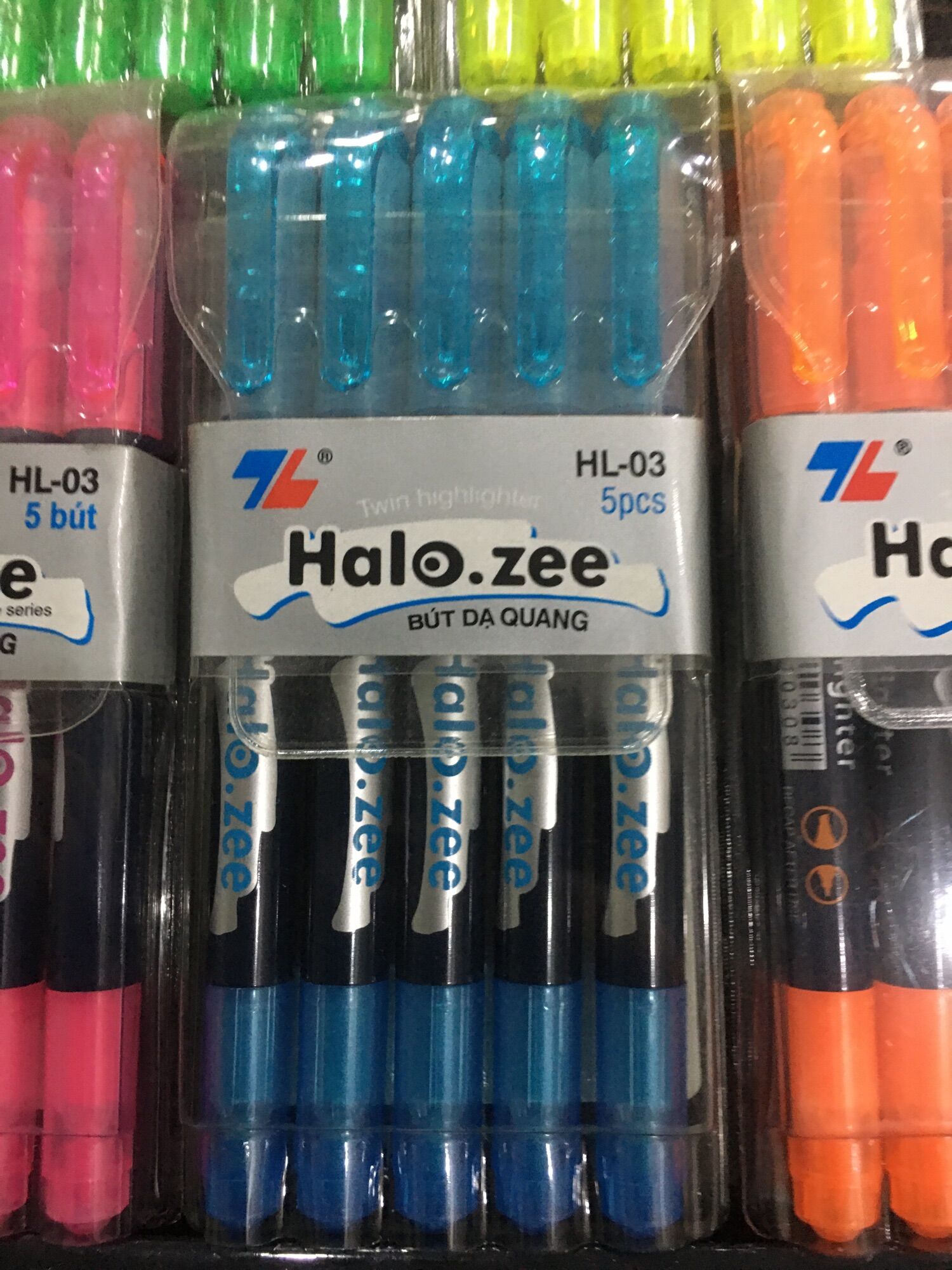 [HCM]Vỉ 5 bút dạ quang HL03 nhiều màu