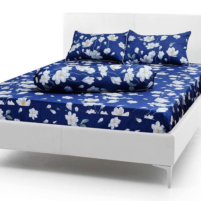 [HỖ TRỢ PHÍ SHIP] Bộ Drap Cotton Thắng Lợi 4 món, áo gối chần gòn, mẫu sen trắng (1.6m/1.8m x 2m) CÓ BÁN MỀN LẺ