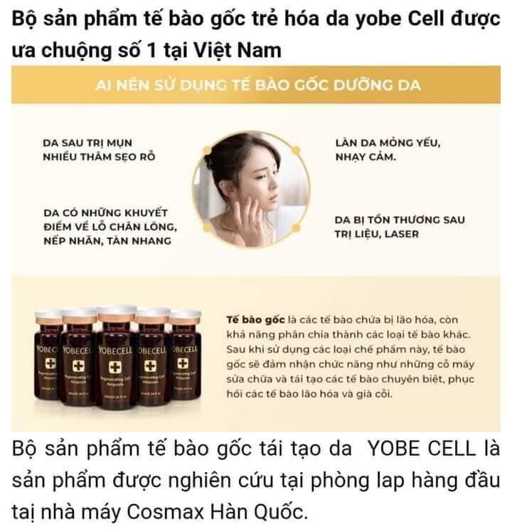 [ Chính Hãng ] Set 5 Chai Tinh Chất Tế Bào Gốc YobeCell - Yobe