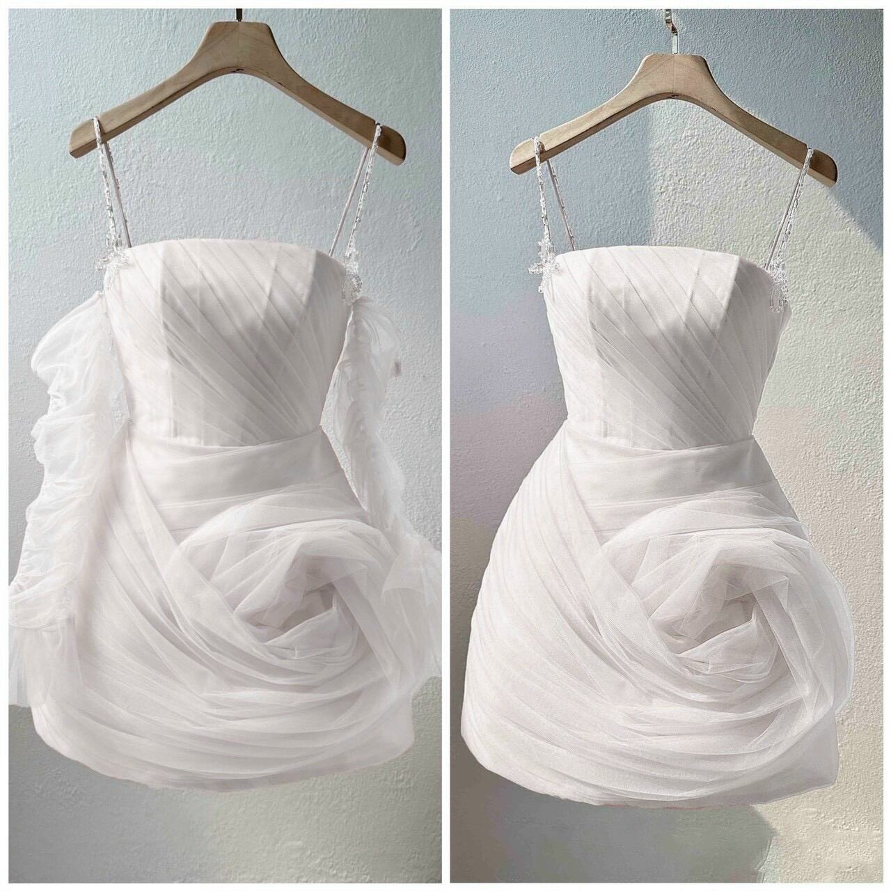 ĐẦM 2 IN 1 XOẮN HOA HỒNG ĐÍNH PHA LÊ( kèm ảnh thật )