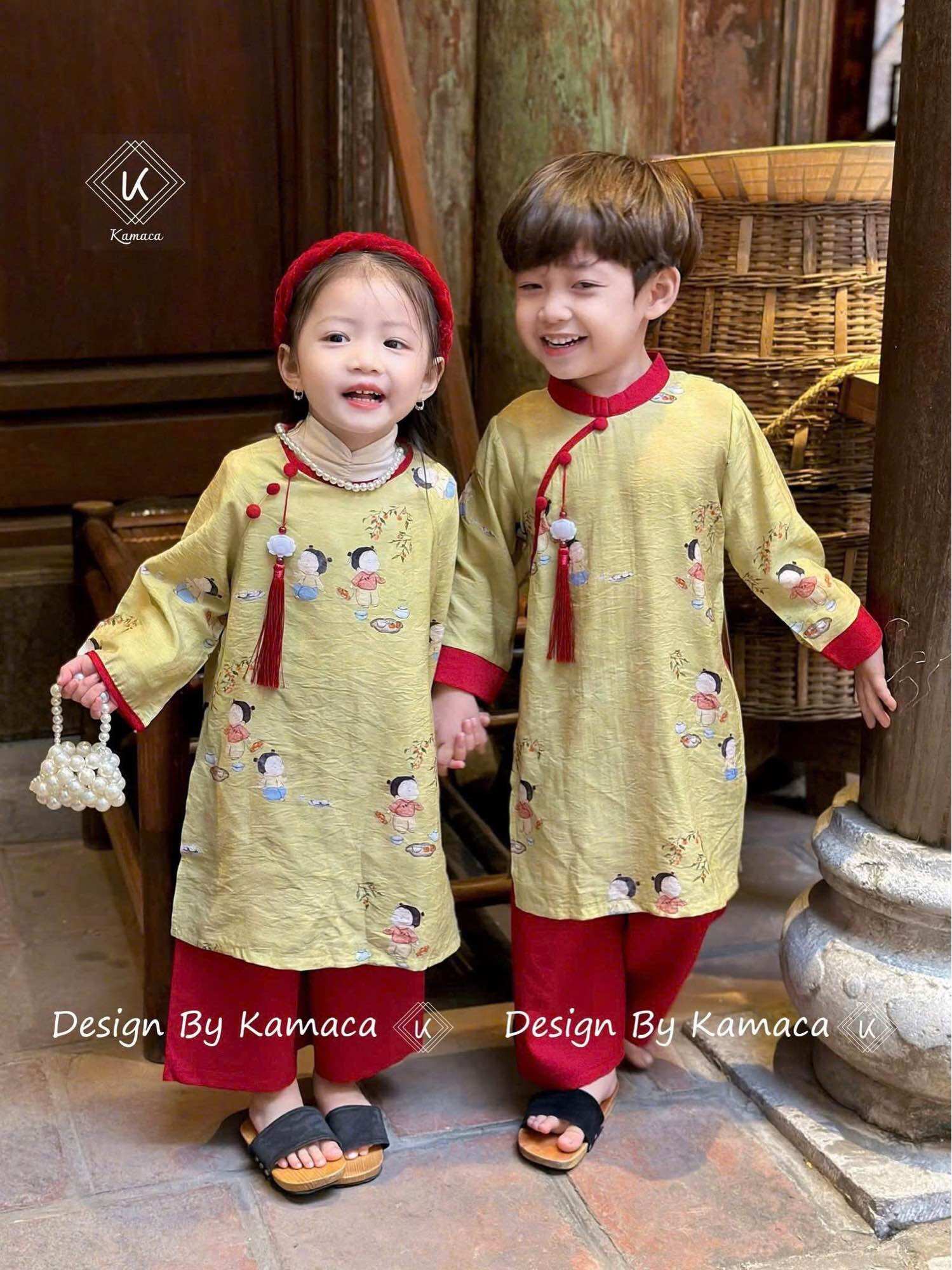 Áo Dài Cách Tân Cho Bé Trai Bé Gái Diện Lễ Tết (10-30kg)
