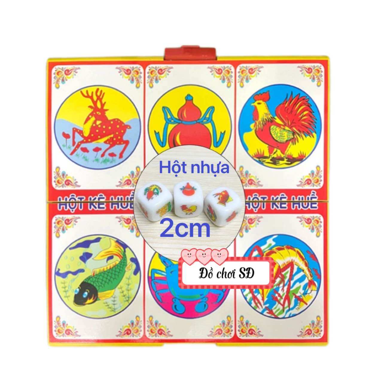 Bàn bầu cua bàn nhựa lớn và 3 hột bầu cua nhựa