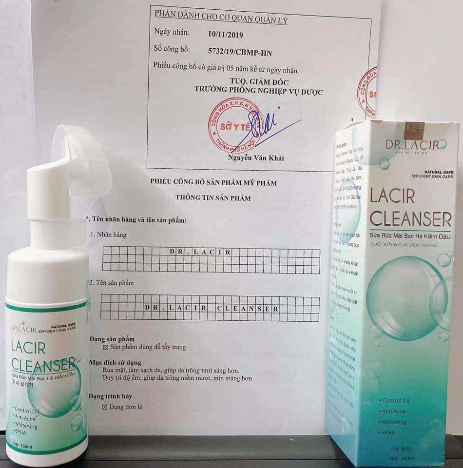 Sữa rửa mặt Bạc Hà Kiềm Dầu Dr.Lacir 150ml