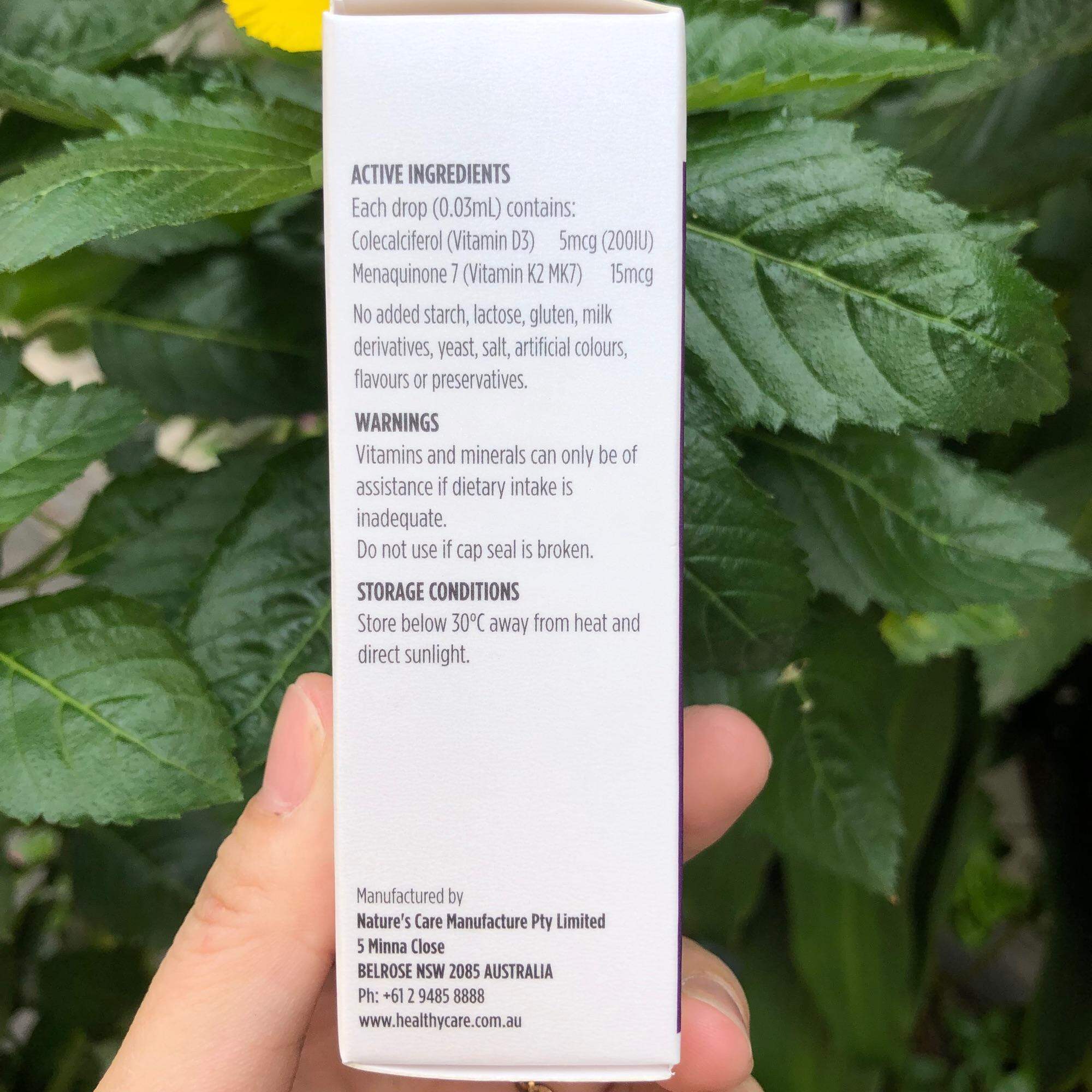 Vitamin D3 + K2 Mk7 Healthy Care Úc 25ml