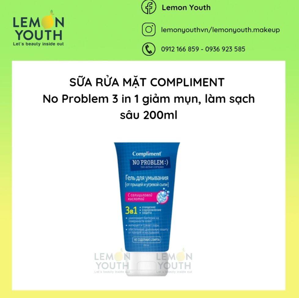 Sữa Rửa Mặt Compliment No Problem 3In1 200Ml Làm Sạch Sâu Đẩy Lùi Mụn Ẩn