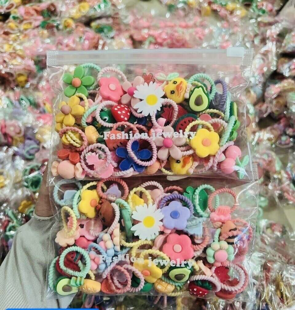 Set of 50 Hair Ties with Many Super Cute Patterns for Babies