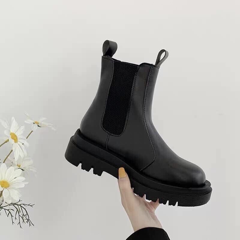 Boots boot không dây không khoá - co dãn boot ulzzang ullzang boot đế chiến binh