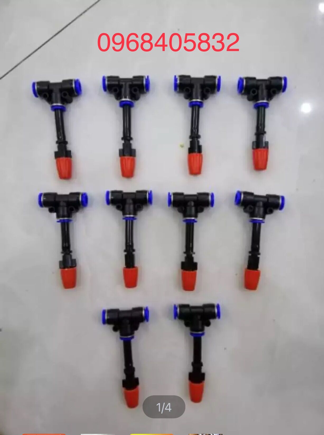 Bộ 10 béc cam phun sương kèm T nối nhanh 8mm