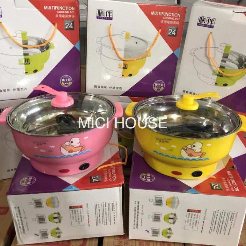 Nồi Lẩu Điện size lớn 28cm, Nồi Lẩu Đa Năng - Chiên, Xào, Nấu Ăn, Nồi Nấu Lẩu Cooking Pot, Ca mì to, ca mì điện