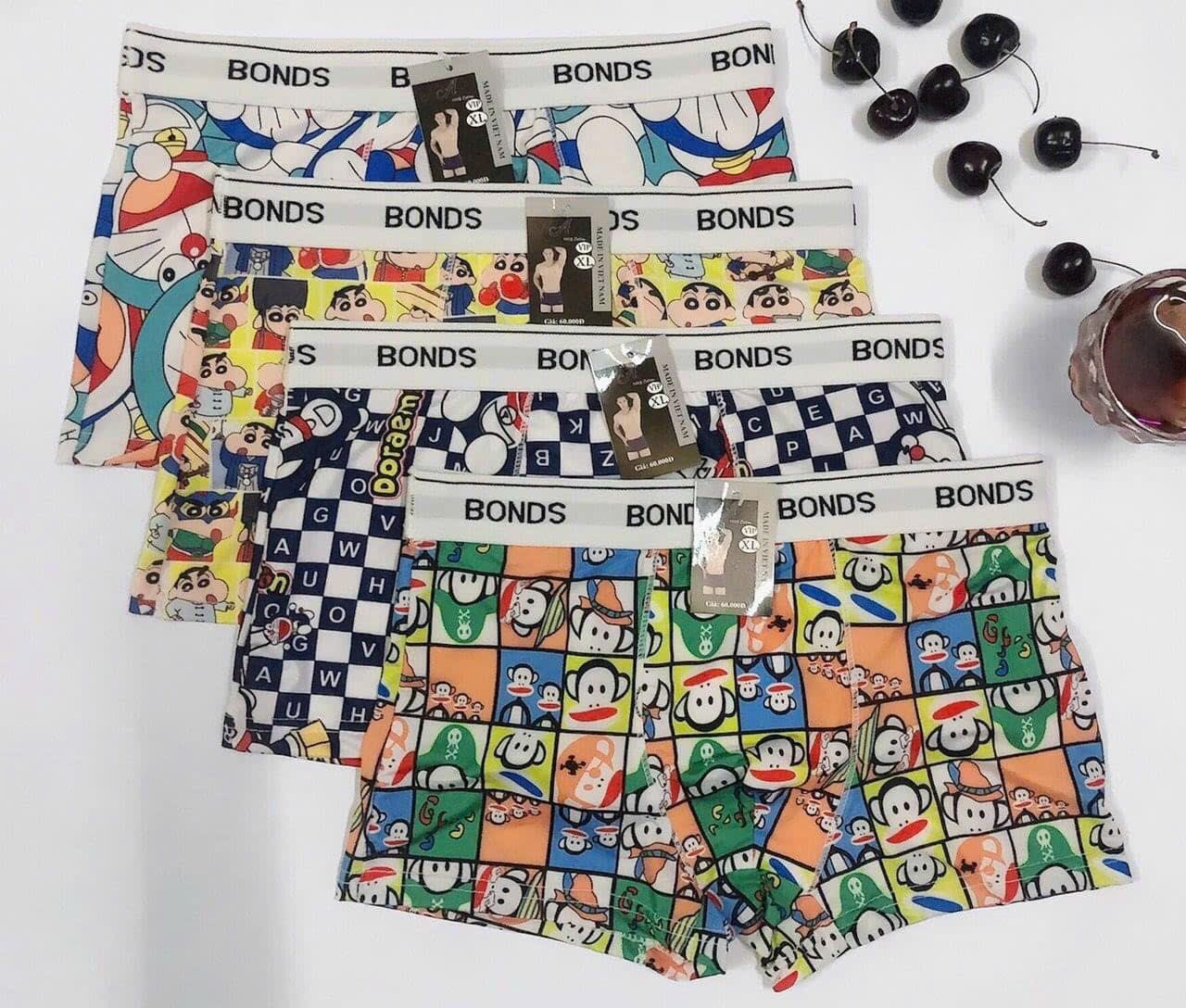 Quần Lót nam quần sịp đùi boxer hoạt hình doreamon nam quần thun co giãn