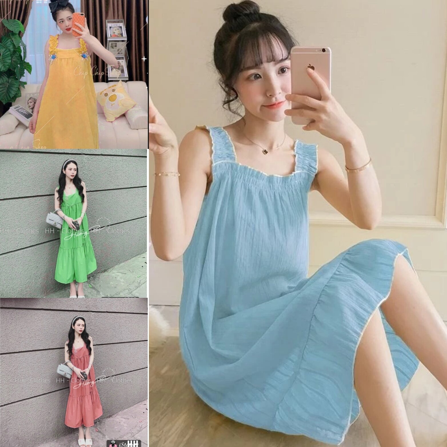 [HCM] Đầm Ngủ  2 Dây Nữ Chất Lụa Thời Trang Mới - M45